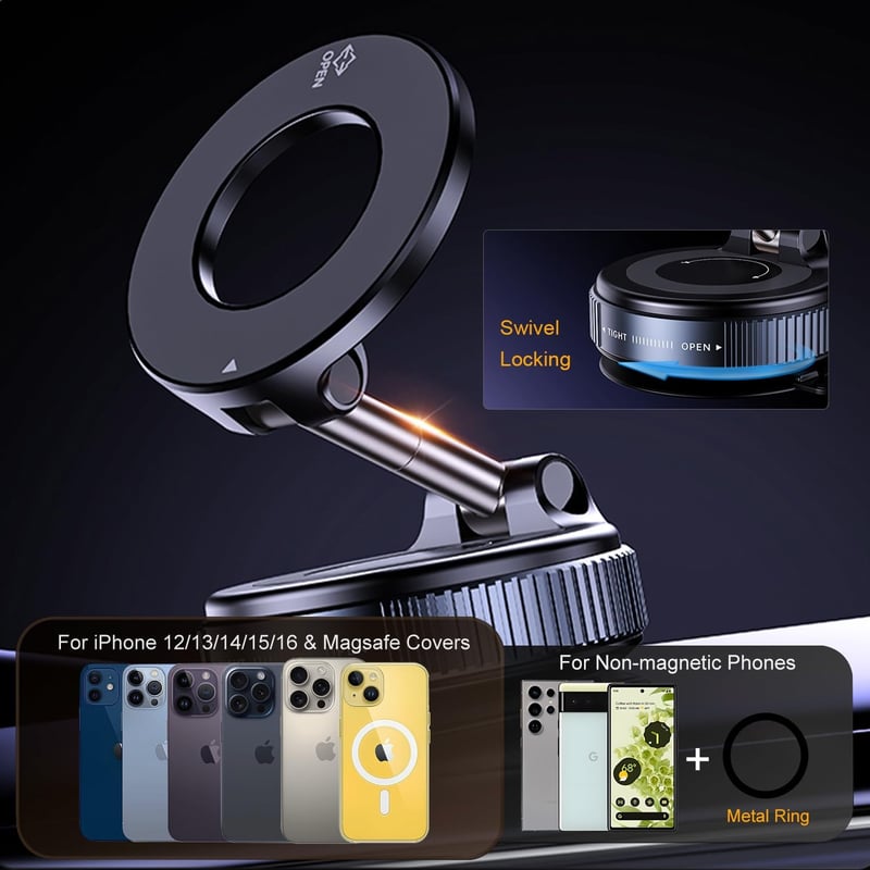 Magnetic Suction Phone Holder (360° Rotation)
