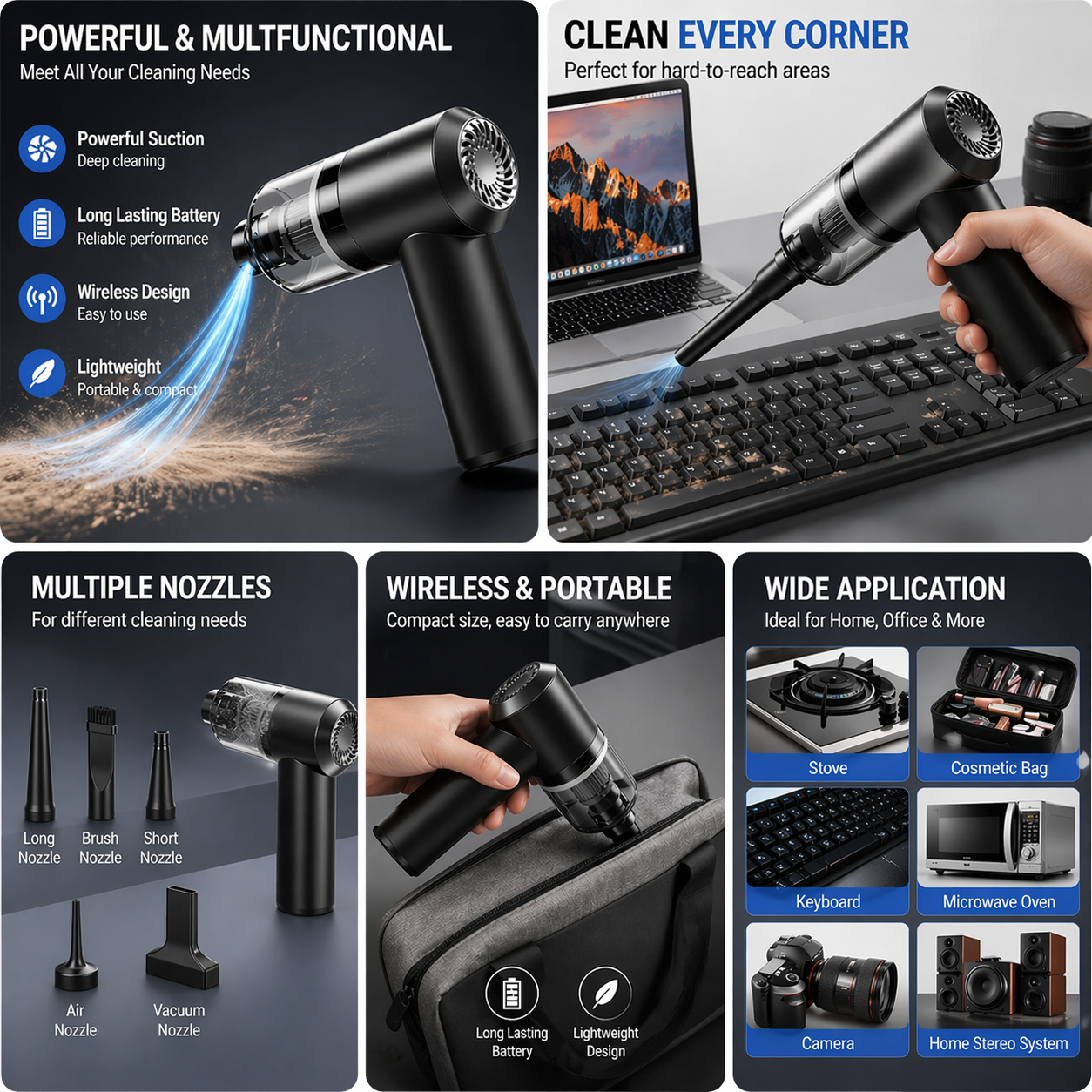 Multifunctional Air Duster Wireless Vacuum Cleaner