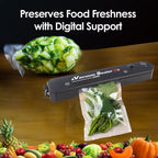 Vacuum Sealer Machine, Automatic Fresh Food-Sealer, Vacuum Packing Machine for Fruits, Meat Preservation with Dry & Moist Sealing Modes