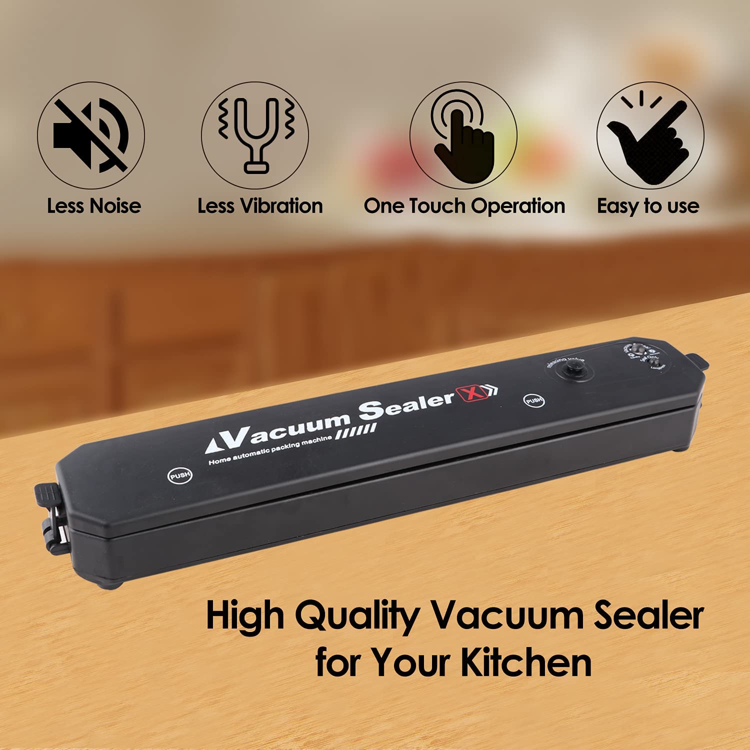 Vacuum Sealer Machine, Automatic Fresh Food-Sealer, Vacuum Packing Machine for Fruits, Meat Preservation with Dry & Moist Sealing Modes