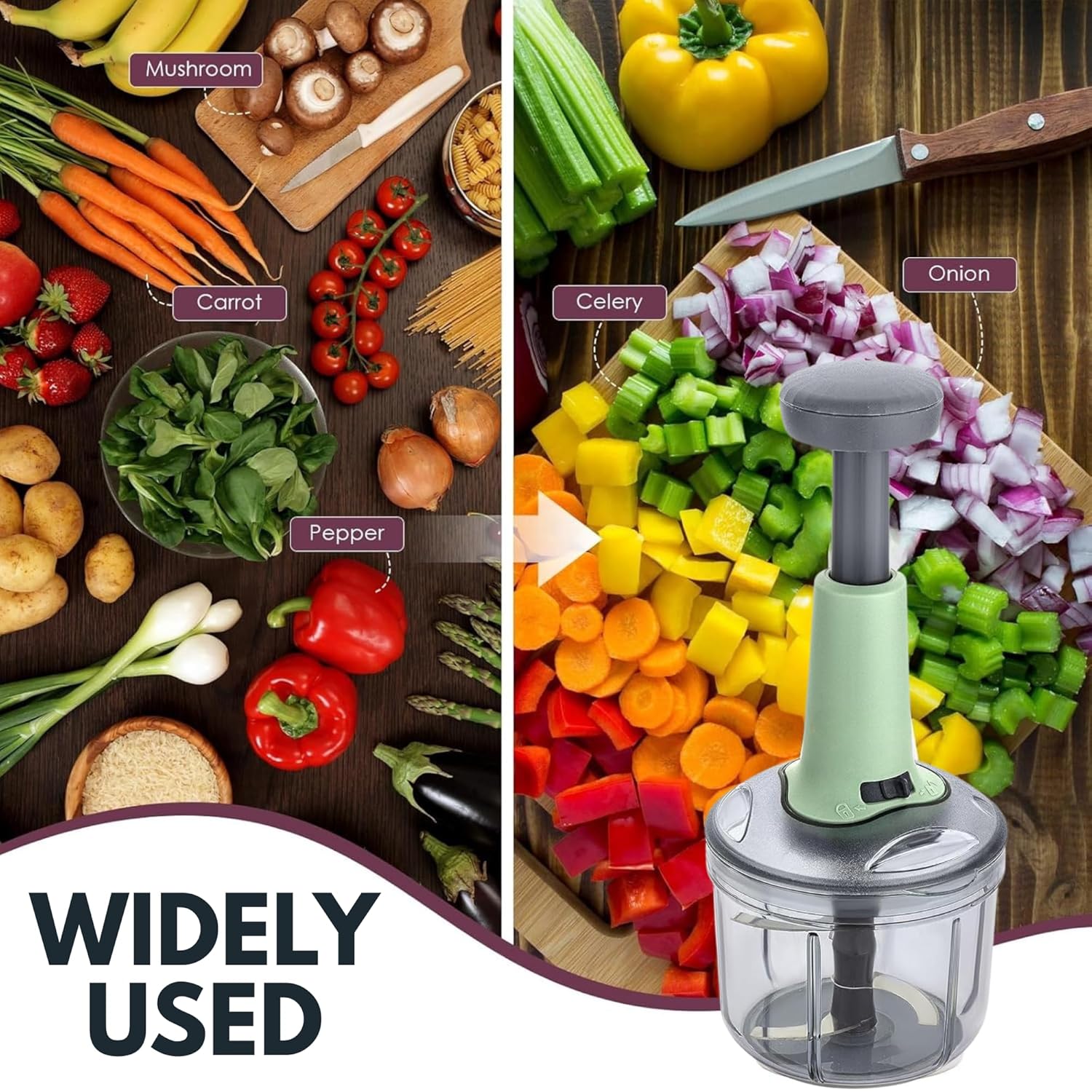 Manual Push Vegetable Chopper – Fast, Easy and Mess-Free Cooking