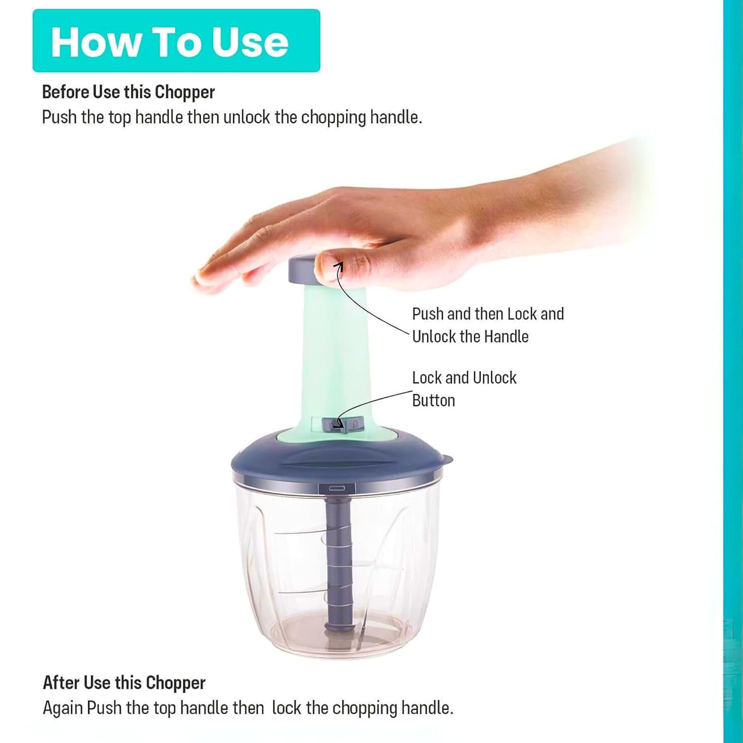 Manual Push Vegetable Chopper – Fast, Easy and Mess-Free Cooking